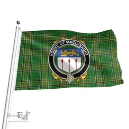 Irish House of MACLYSAGHT Coat of Arms Family Crest Ireland Flag Irish National Tartan Irish County Flag