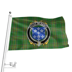 Irish House of DARCY Coat of Arms Family Crest Ireland Flag Irish National Tartan Irish County Flag
