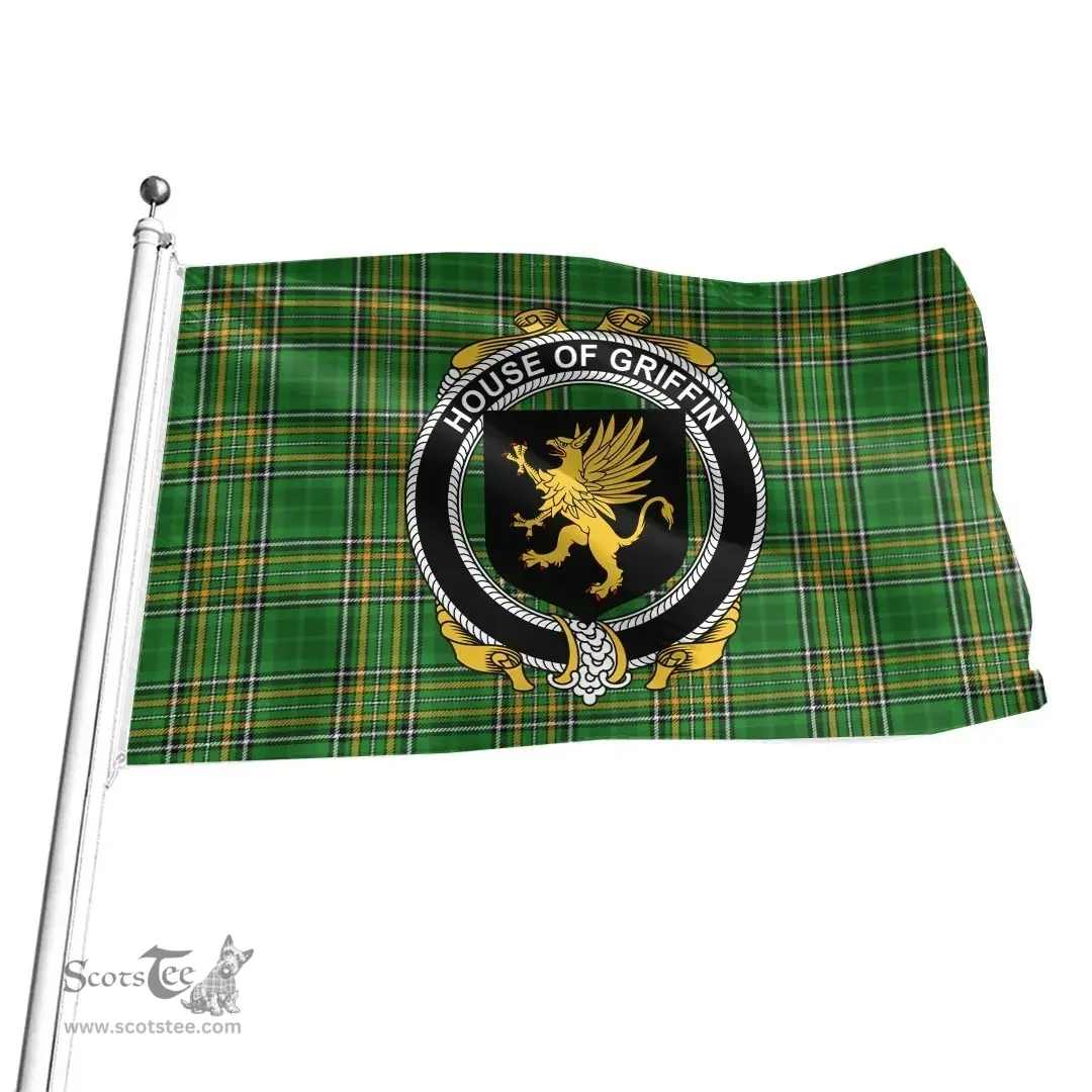 Irish House of GRIFFIN Coat of Arms Family Crest Ireland Flag Irish National Tartan Irish County Flag