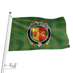 Irish House of O'HEYNE Coat of Arms Family Crest Ireland Flag Irish National Tartan Irish County Flag