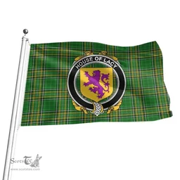 Irish House of LACY Coat of Arms Family Crest Ireland Flag Irish National Tartan Irish County Flag
