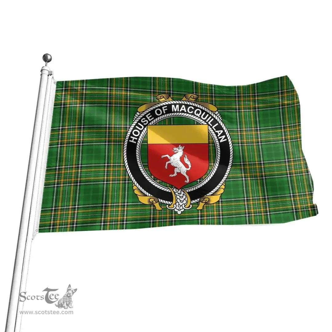 Irish House of MACQUILLAN Coat of Arms Family Crest Ireland Flag Irish National Tartan Irish County Flag