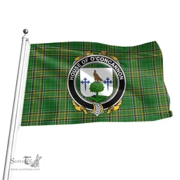 Irish House of O'CONCANNON Coat of Arms Family Crest Ireland Flag Irish National Tartan Irish County Flag