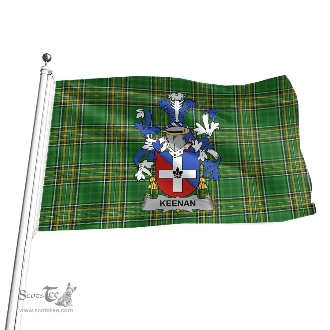 Irish Keegan or Egan Coat of Arms Family Crest Ireland Flag Irish National Tartan Irish County Flag