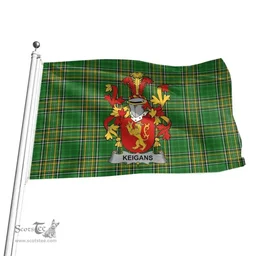 Irish Keigans or McKeehan Coat of Arms Family Crest Ireland Flag Irish National Tartan Irish County Flag
