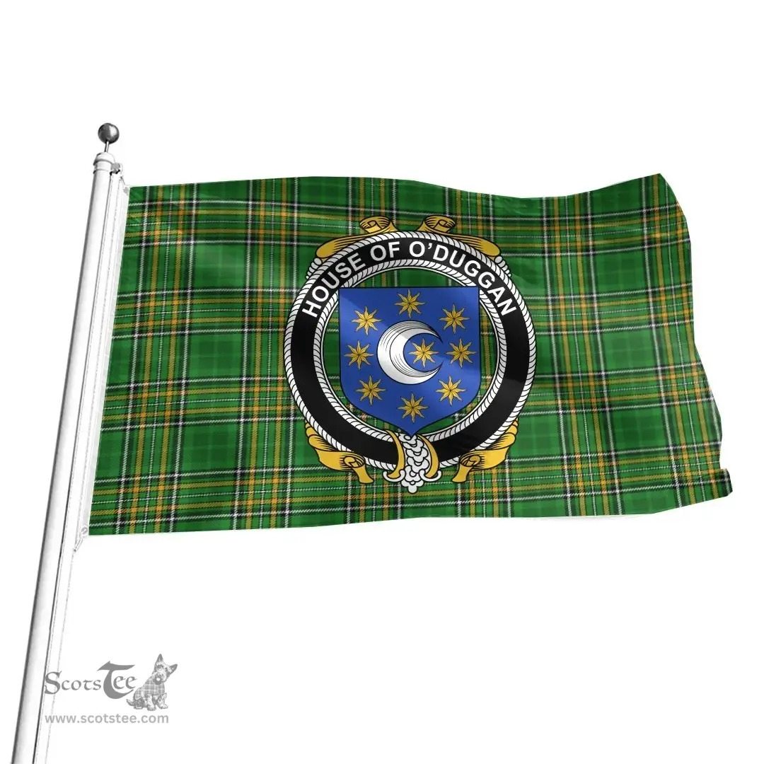 Irish House of O'DUGGAN Coat of Arms Family Crest Ireland Flag Irish National Tartan Irish County Flag