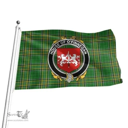 Irish House of O'FINNEGAN Coat of Arms Family Crest Ireland Flag Irish National Tartan Irish County Flag