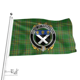 Irish House of FITZPATRICK Coat of Arms Family Crest Ireland Flag Irish National Tartan Irish County Flag