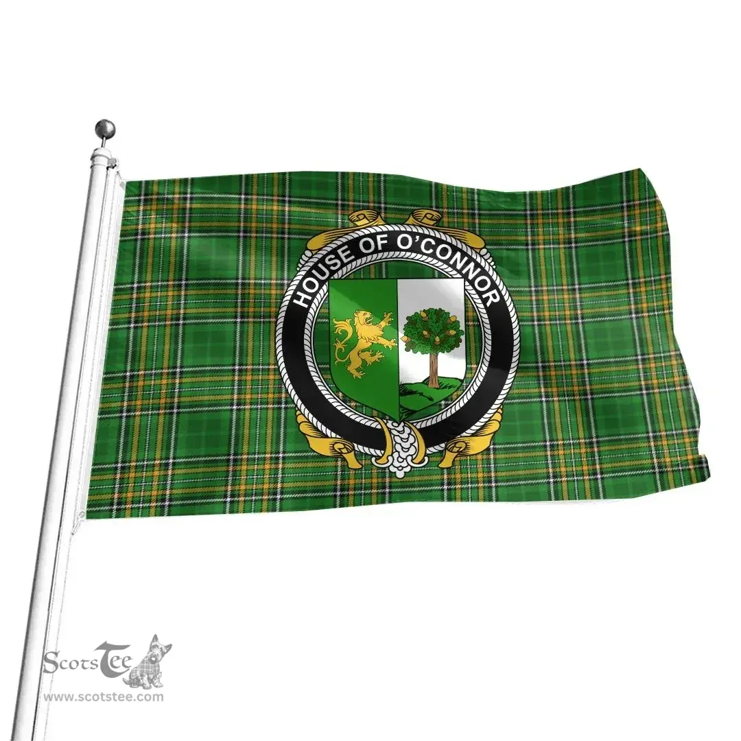 Irish House of O'CONNOR (Sligo) Coat of Arms Family Crest Ireland Flag Irish National Tartan Irish County Flag