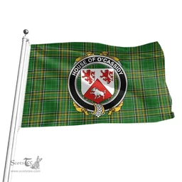 Irish House of O'CASSIDY Coat of Arms Family Crest Ireland Flag Irish National Tartan Irish County Flag