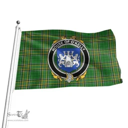 Irish House of O'KELLY Coat of Arms Family Crest Ireland Flag Irish National Tartan Irish County Flag