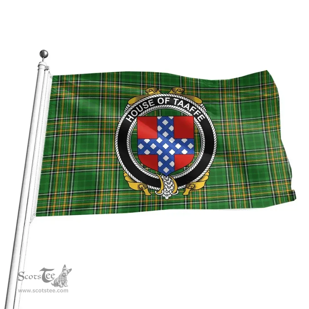 Irish House of TAAFFE Coat of Arms Family Crest Ireland Flag Irish National Tartan Irish County Flag