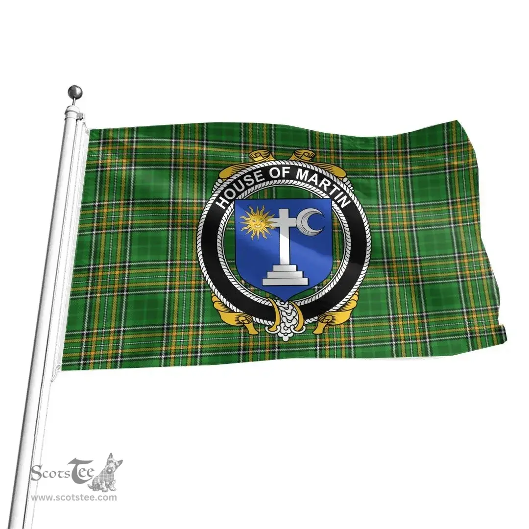 Irish House of MARTIN Coat of Arms Family Crest Ireland Flag Irish National Tartan Irish County Flag