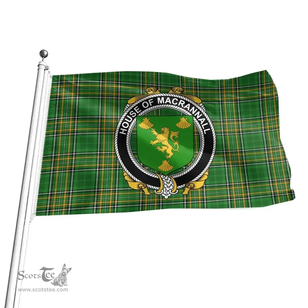 Irish House of MACRANNALL (REYNOLDS) Coat of Arms Family Crest Ireland Flag Irish National Tartan Irish County Flag