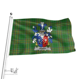 Irish Trant or Trent Coat of Arms Family Crest Ireland Flag Irish National Tartan Irish County Flag