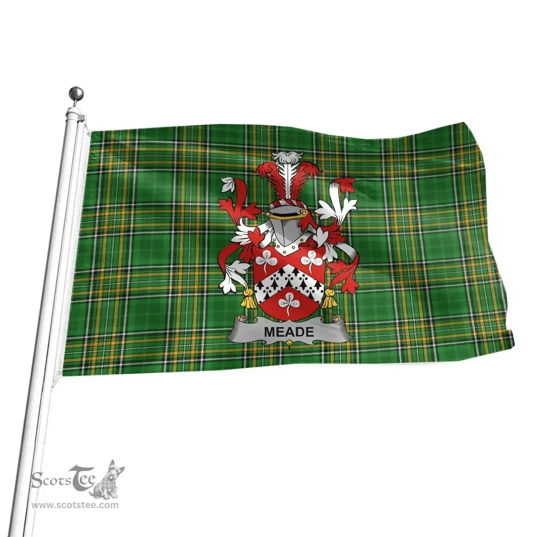 Irish Meade Coat of Arms Family Crest Ireland Flag Irish National Tartan Irish County Flag