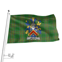 Irish Milley or O'Millea Coat of Arms Family Crest Ireland Flag Irish National Tartan Irish County Flag