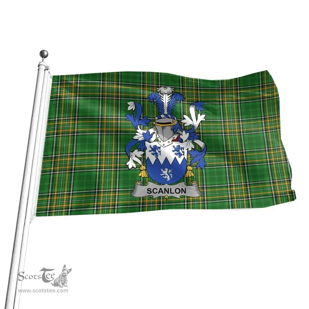 Irish Scanlon or O'Scanlan Coat of Arms Family Crest Ireland Flag Irish National Tartan Irish County Flag