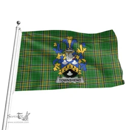 Irish Townshend or Townsend Coat of Arms Family Crest Ireland Flag Irish National Tartan Irish County Flag