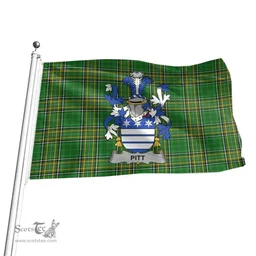Irish Pitt Coat of Arms Family Crest Ireland Flag Irish National Tartan Irish County Flag