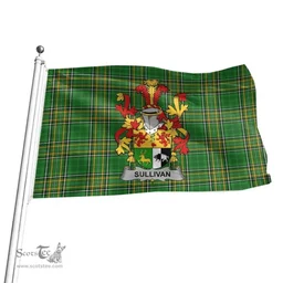 Irish Sullivan or O'Sullivan Coat of Arms Family Crest Ireland Flag Irish National Tartan Irish County Flag