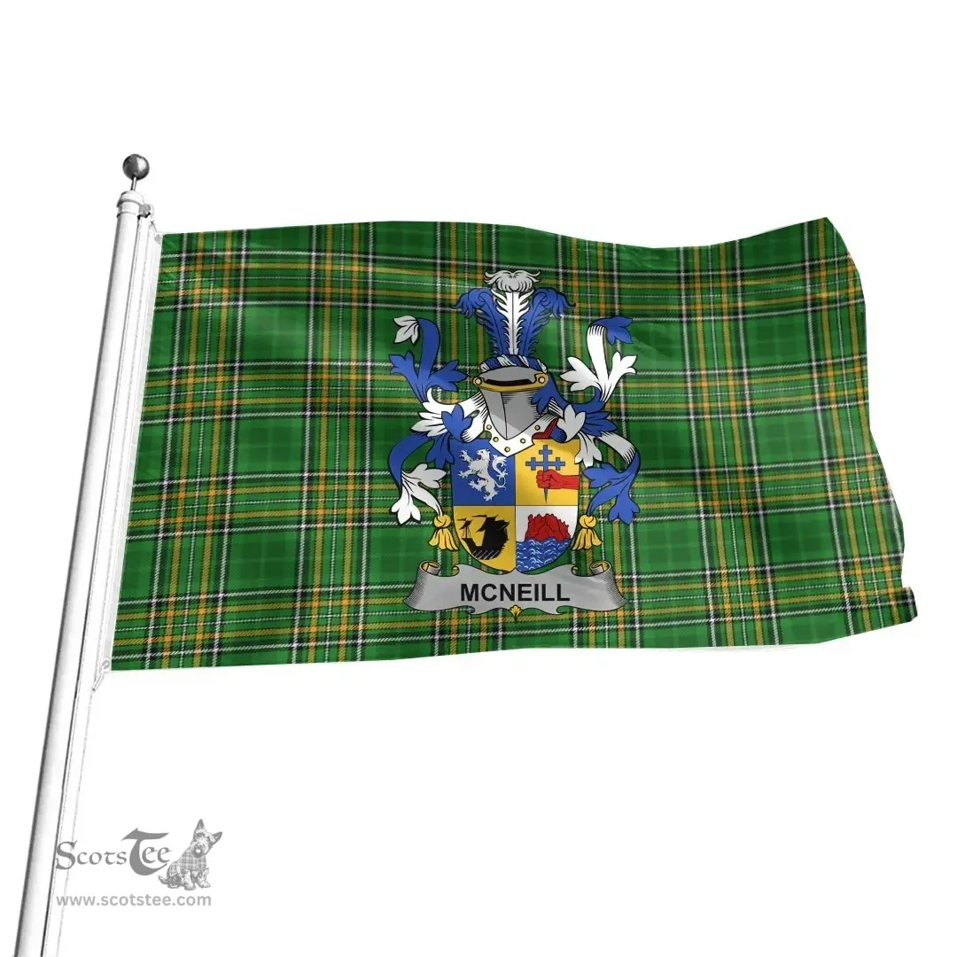 Irish Neill or McNeill Coat of Arms Family Crest Ireland Flag Irish National Tartan Irish County Flag