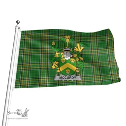 Irish McCurdy or Curdy Coat of Arms Family Crest Ireland Flag Irish National Tartan Irish County Flag