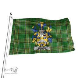 Irish Regan or O'Regan Coat of Arms Family Crest Ireland Flag Irish National Tartan Irish County Flag