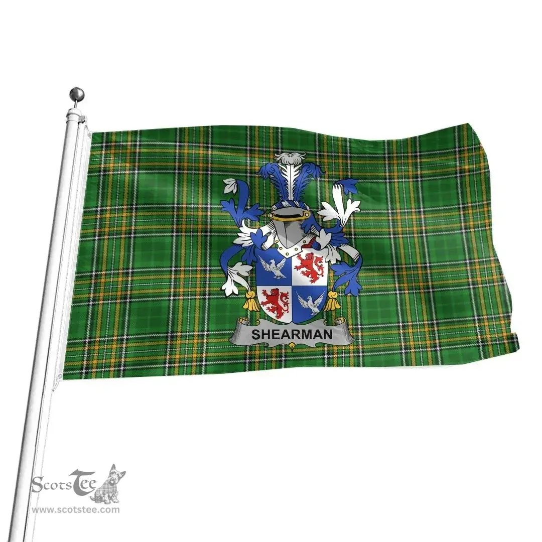 Irish Shearman Coat of Arms Family Crest Ireland Flag Irish National Tartan Irish County Flag
