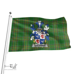 Irish Shearman Coat of Arms Family Crest Ireland Flag Irish National Tartan Irish County Flag