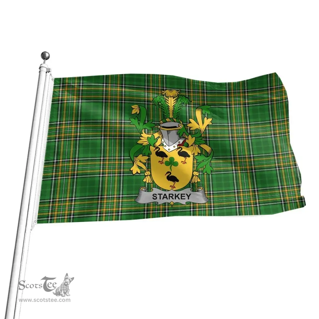 Irish Starkey Coat of Arms Family Crest Ireland Flag Irish National Tartan Irish County Flag
