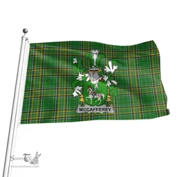 Irish McCafferey or McCaffrey Coat of Arms Family Crest Ireland Flag Irish National Tartan Irish County Flag