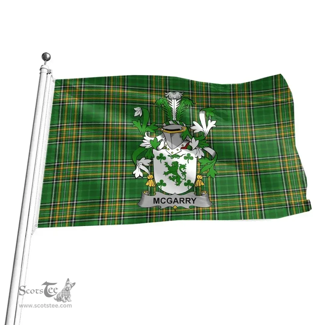 Irish McGarry or Garry Coat of Arms Family Crest Ireland Flag Irish National Tartan Irish County Flag