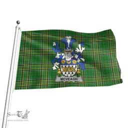 Irish McVeagh or McFingah Coat of Arms Family Crest Ireland Flag Irish National Tartan Irish County Flag