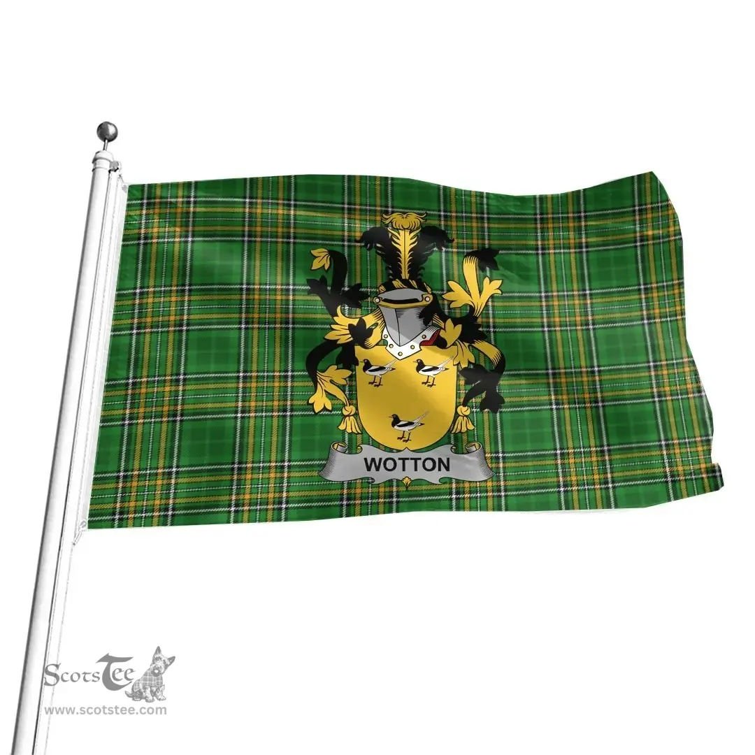 Irish Wotton Coat of Arms Family Crest Ireland Flag Irish National Tartan Irish County Flag