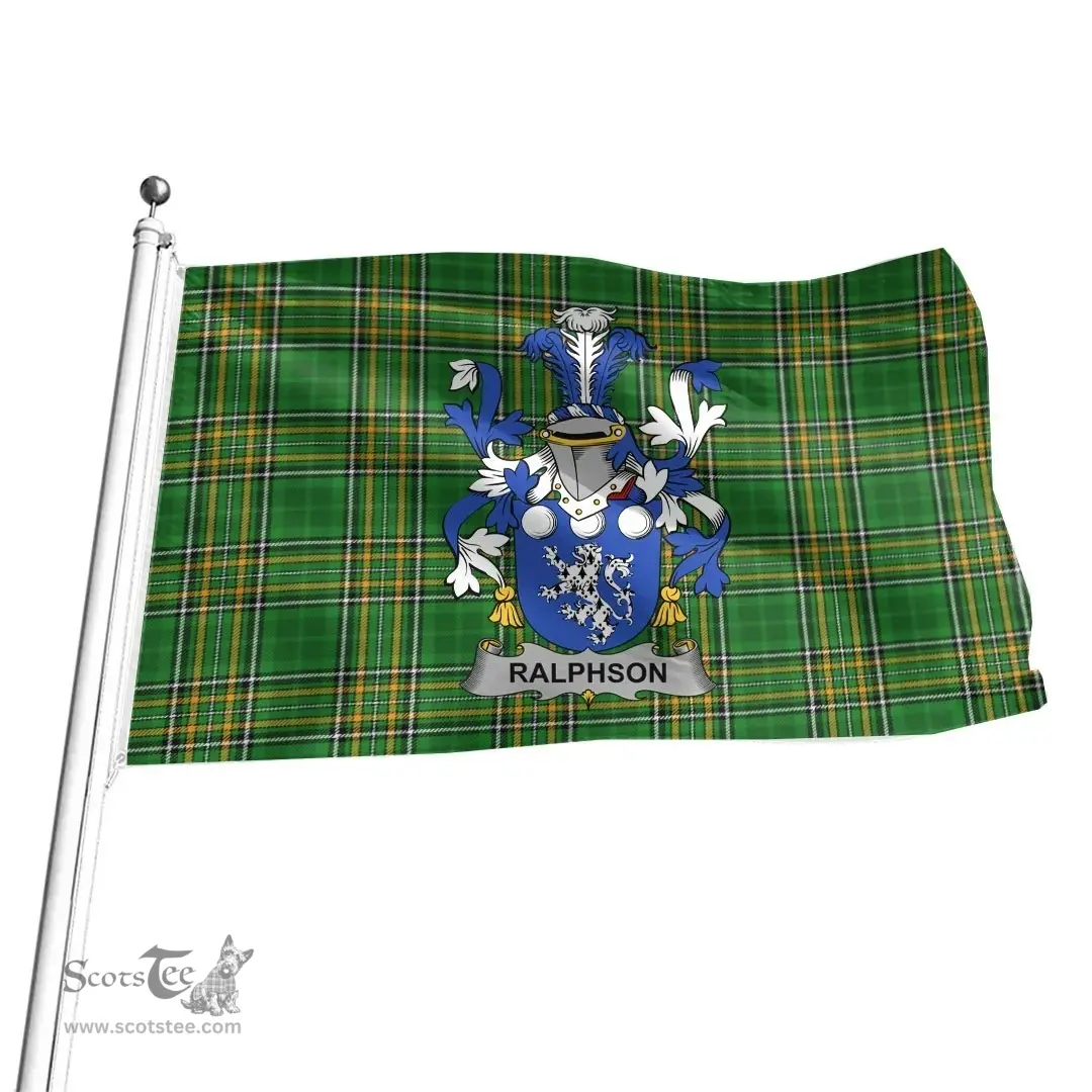 Irish Ralphson Coat of Arms Family Crest Ireland Flag Irish National Tartan Irish County Flag