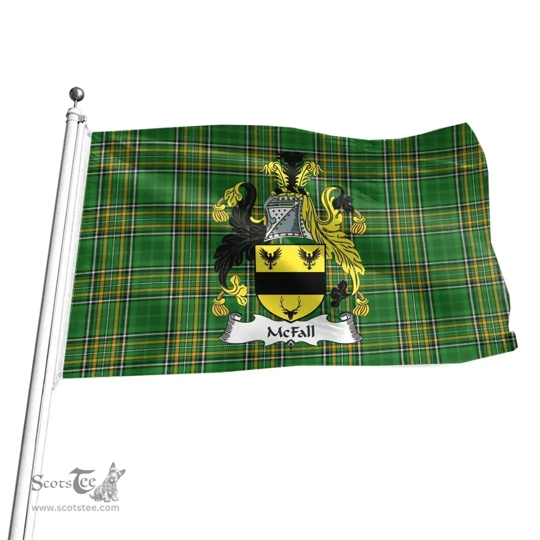 Irish McFall Coat of Arms Family Crest Ireland Flag Irish National Tartan Irish County Flag
