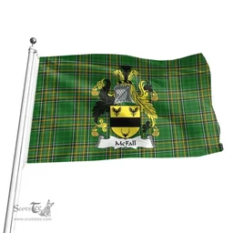 Irish McFall Coat of Arms Family Crest Ireland Flag Irish National Tartan Irish County Flag