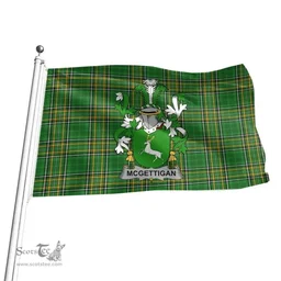 Irish McGettigan or Gethin Coat of Arms Family Crest Ireland Flag Irish National Tartan Irish County Flag