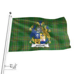 Irish McGrail Coat of Arms Family Crest Ireland Flag Irish National Tartan Irish County Flag
