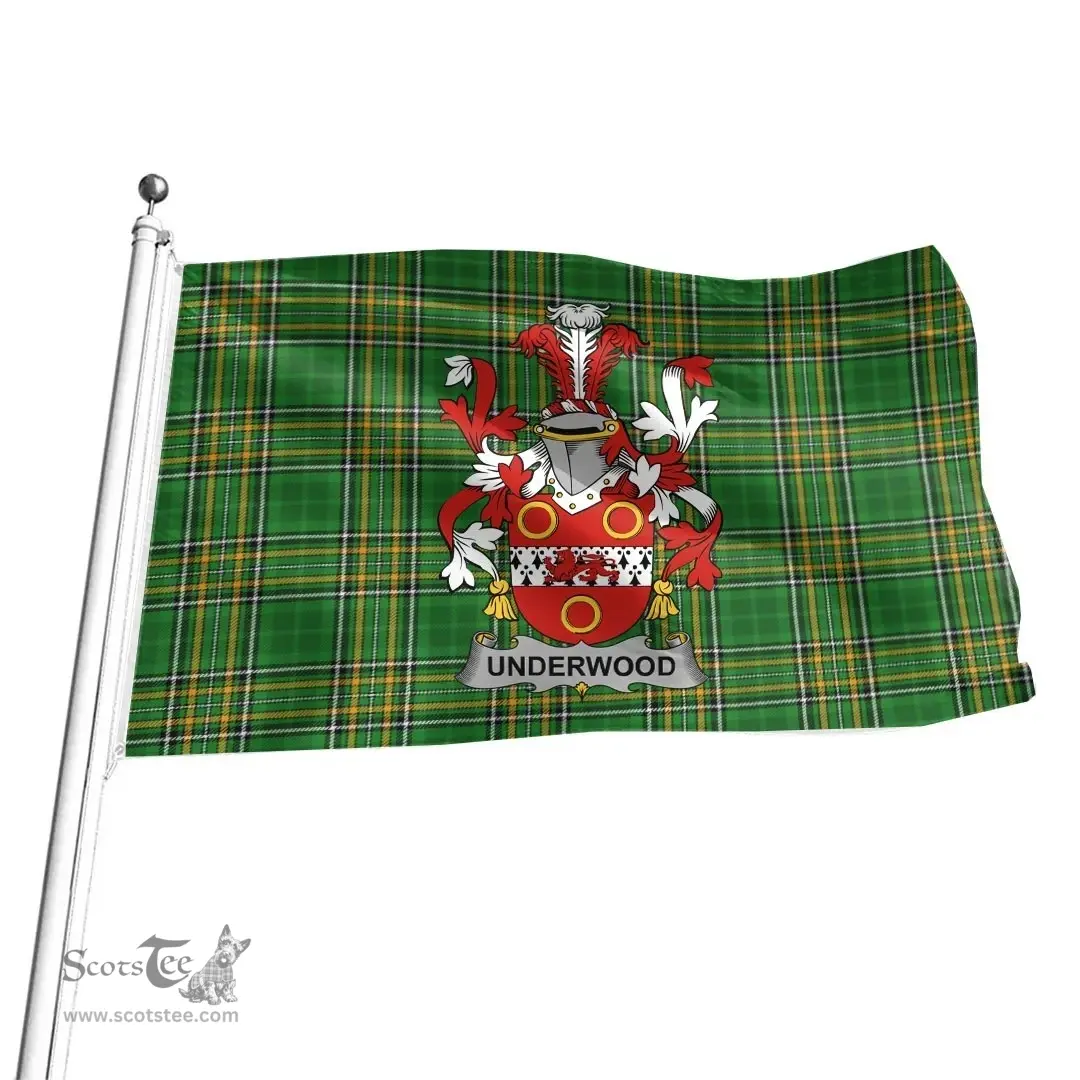 Irish Underwood Coat of Arms Family Crest Ireland Flag Irish National Tartan Irish County Flag