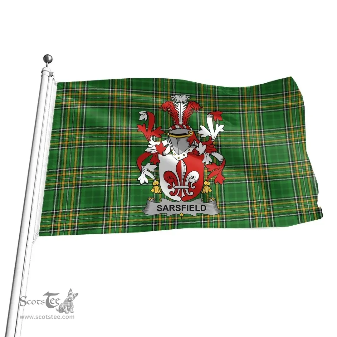 Irish Sarsfield Coat of Arms Family Crest Ireland Flag Irish National Tartan Irish County Flag