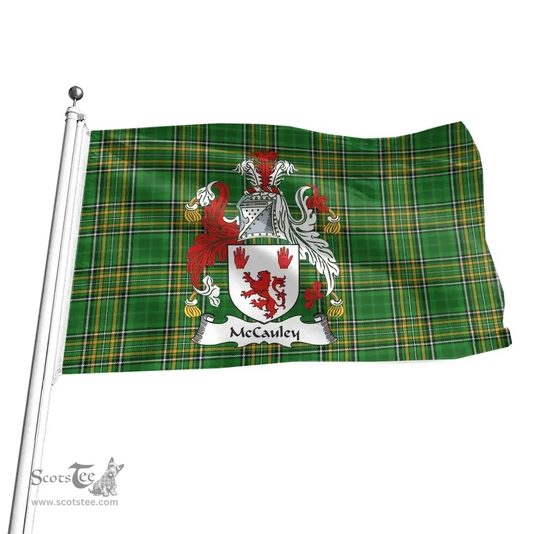Irish McCauley Coat of Arms Family Crest Ireland Flag Irish National Tartan Irish County Flag