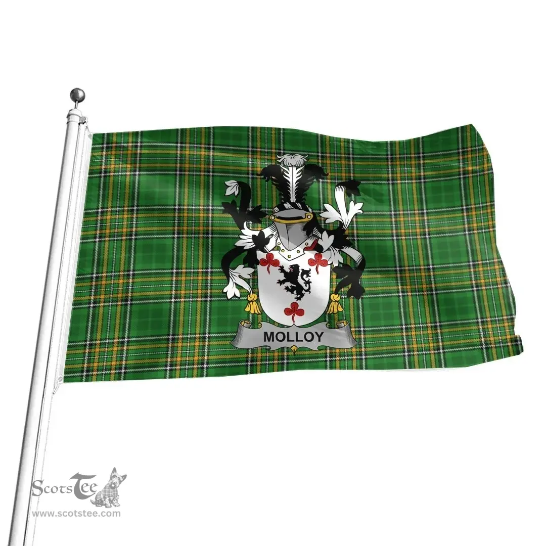 Irish Molloy or O'Mulloy Coat of Arms Family Crest Ireland Flag Irish National Tartan Irish County Flag