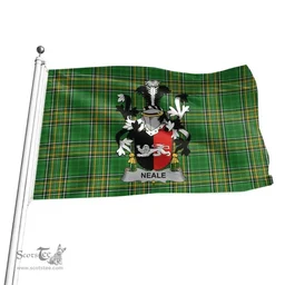 Irish Neale Coat of Arms Family Crest Ireland Flag Irish National Tartan Irish County Flag