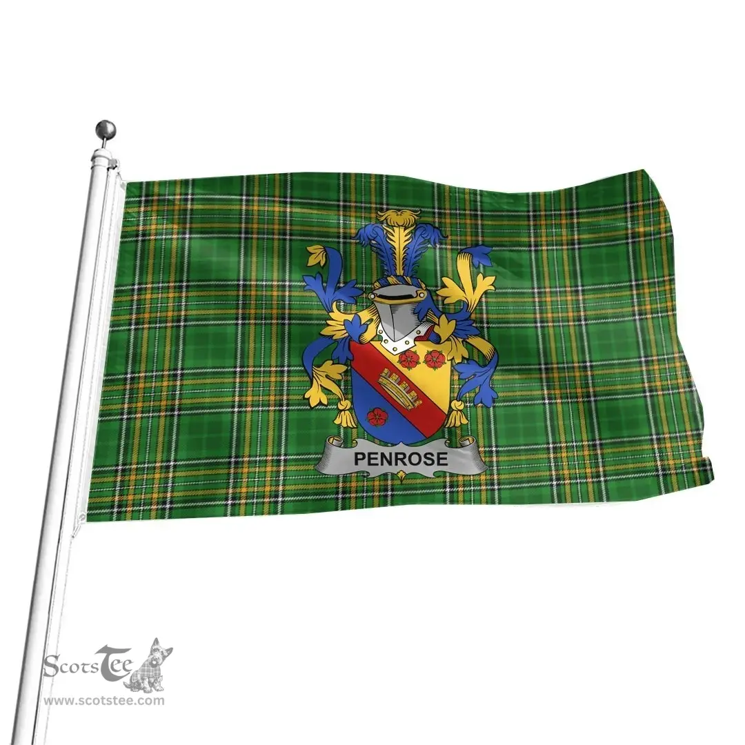 Irish Penrose Coat of Arms Family Crest Ireland Flag Irish National Tartan Irish County Flag