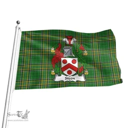Irish Steen Coat of Arms Family Crest Ireland Flag Irish National Tartan Irish County Flag