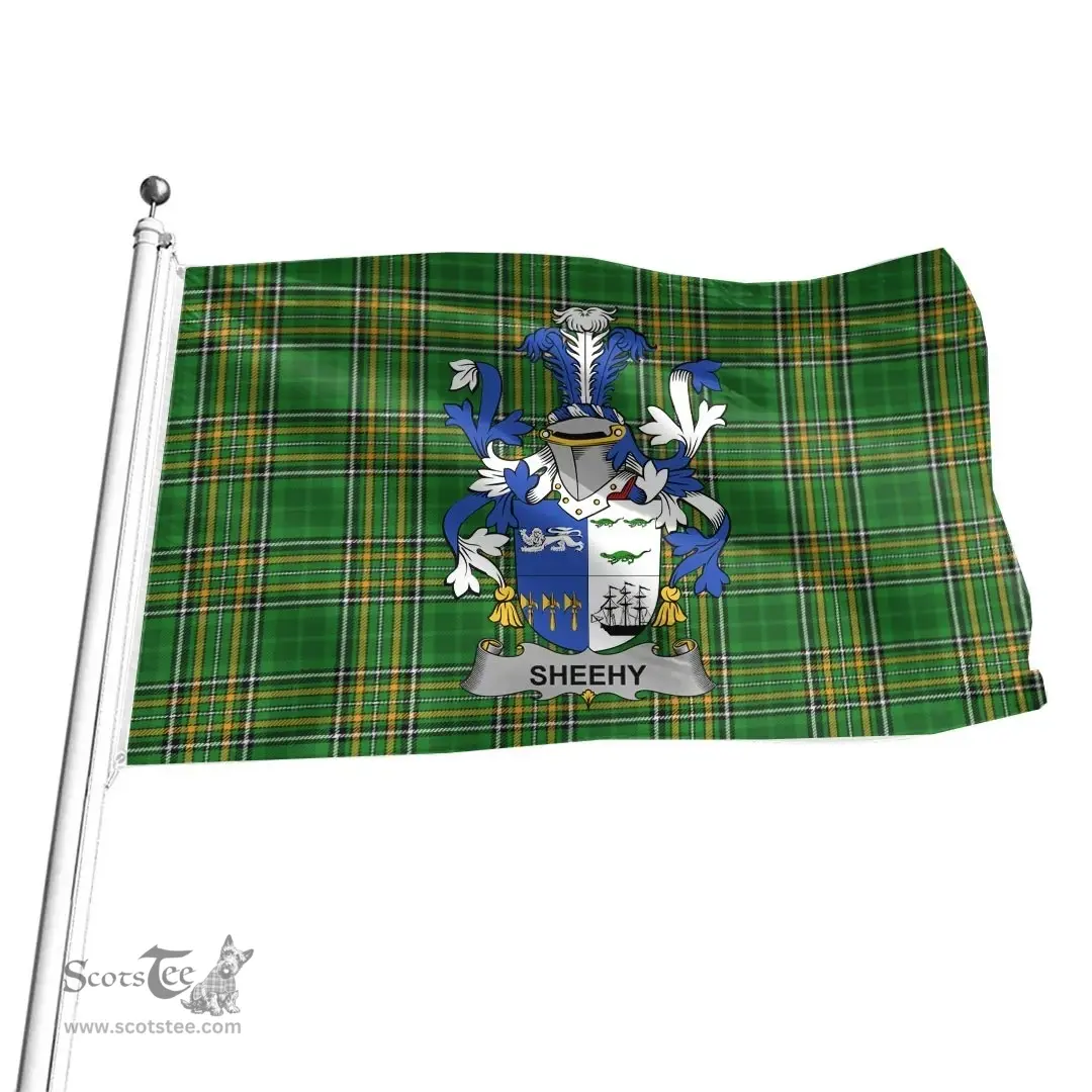 Irish Sheehy or McSheehy Coat of Arms Family Crest Ireland Flag Irish National Tartan Irish County Flag