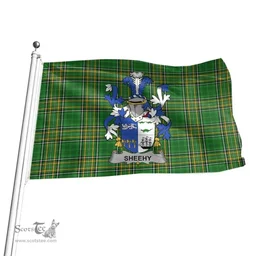 Irish Sheehy or McSheehy Coat of Arms Family Crest Ireland Flag Irish National Tartan Irish County Flag