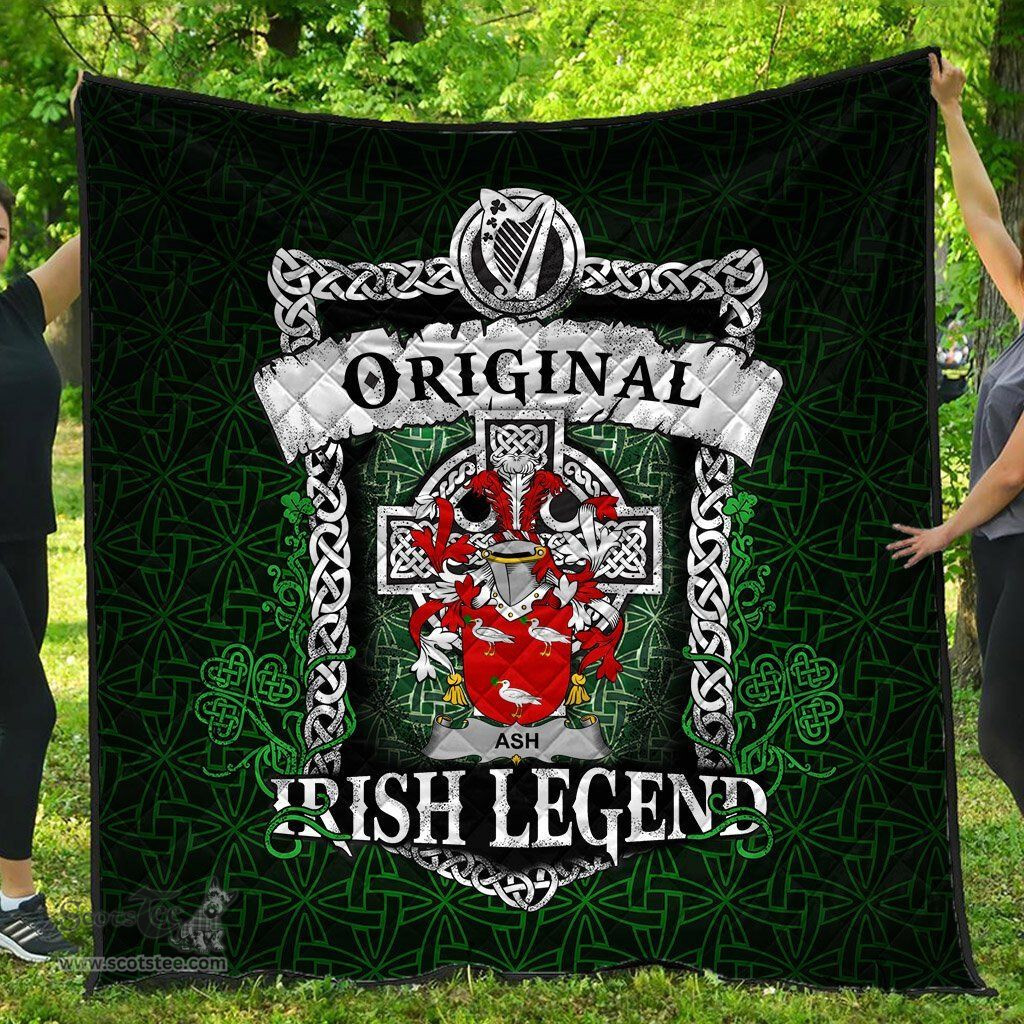Irish Ash Coat of Arms Family Crest Ireland Quilt Original Irish Legend Quilt